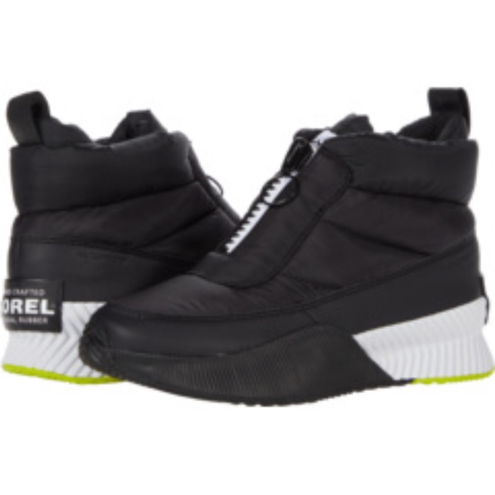 Sorel Out n About Stylish Black and Green Women's Boots